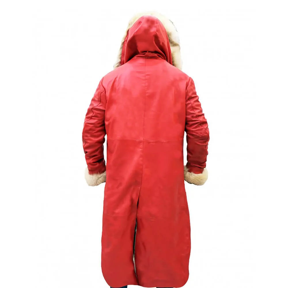 Christmas Red Long Shearling Coat