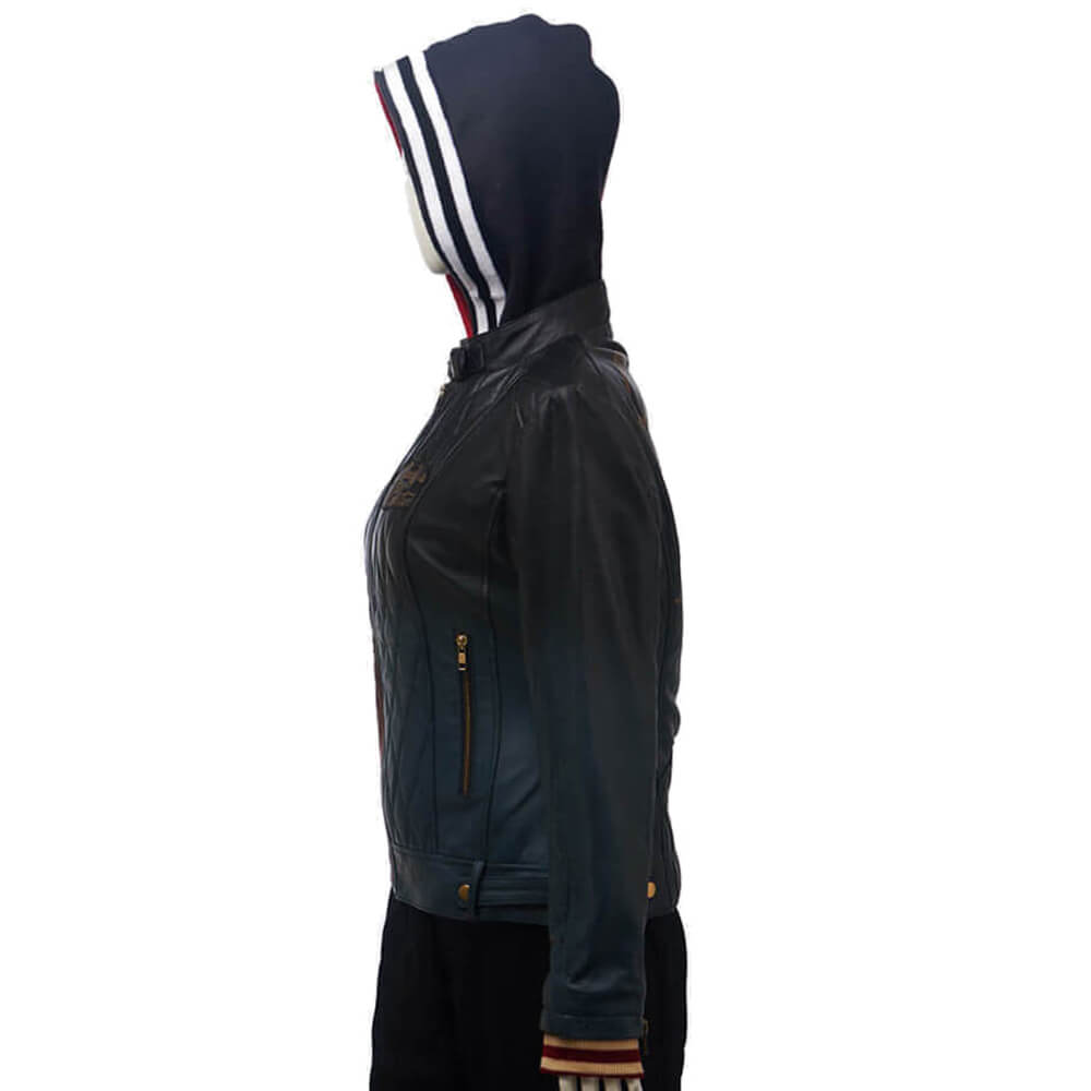 Harley Quinn Daddys Lil Monster Quilted Leather Jacket