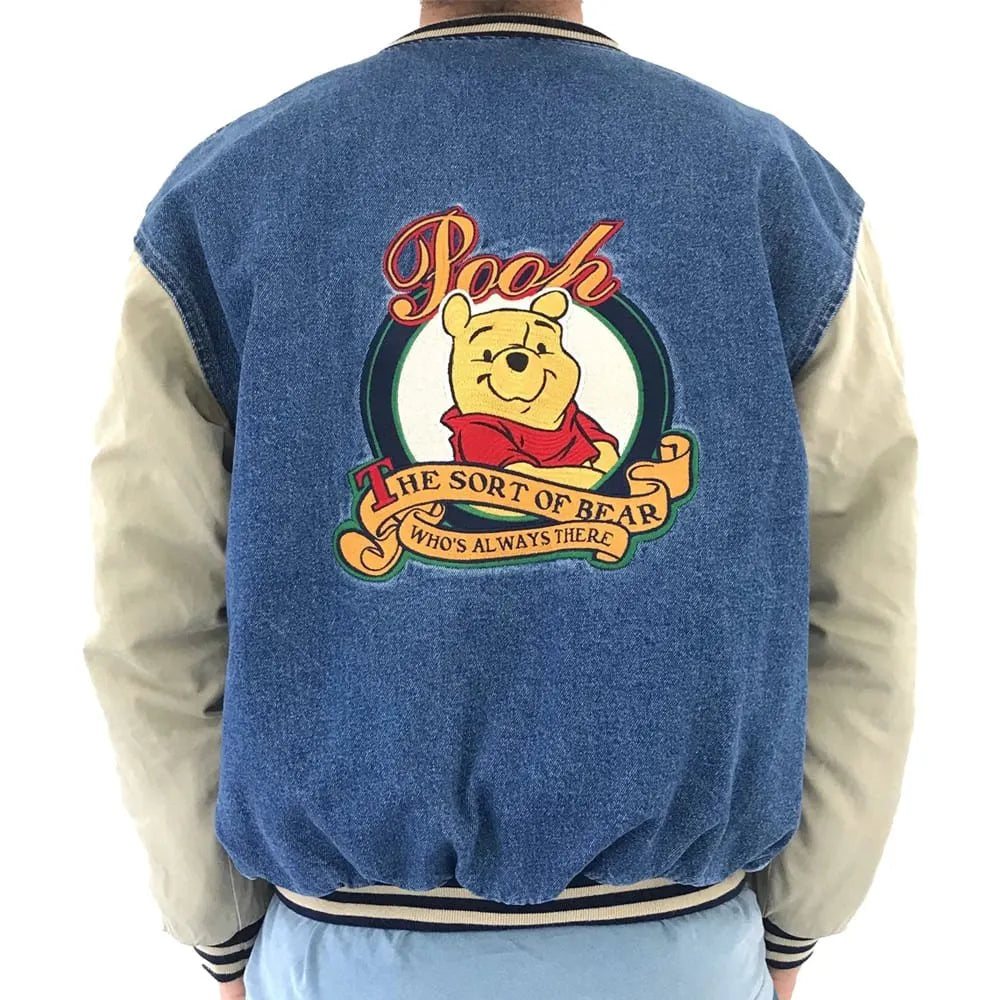 Winnie The Pooh Denim Varsity Jacket