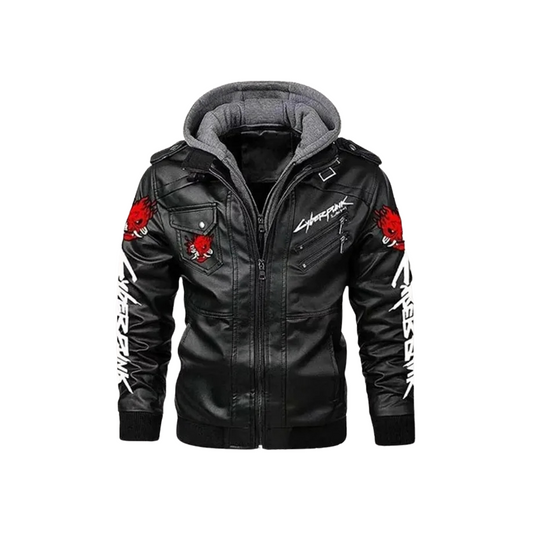 Cyberpunk Leather Jacket | Stylish Hooded Jacket For Unique Outfits