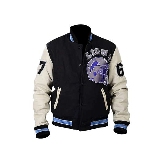 Axel Foley Jacket: Beverly Hills Cop Detroit Lions Varsity Jacket