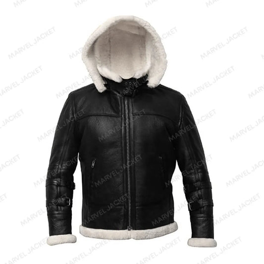 B3 Aviator Pilot Fur Shearling Hoodie Jacket
