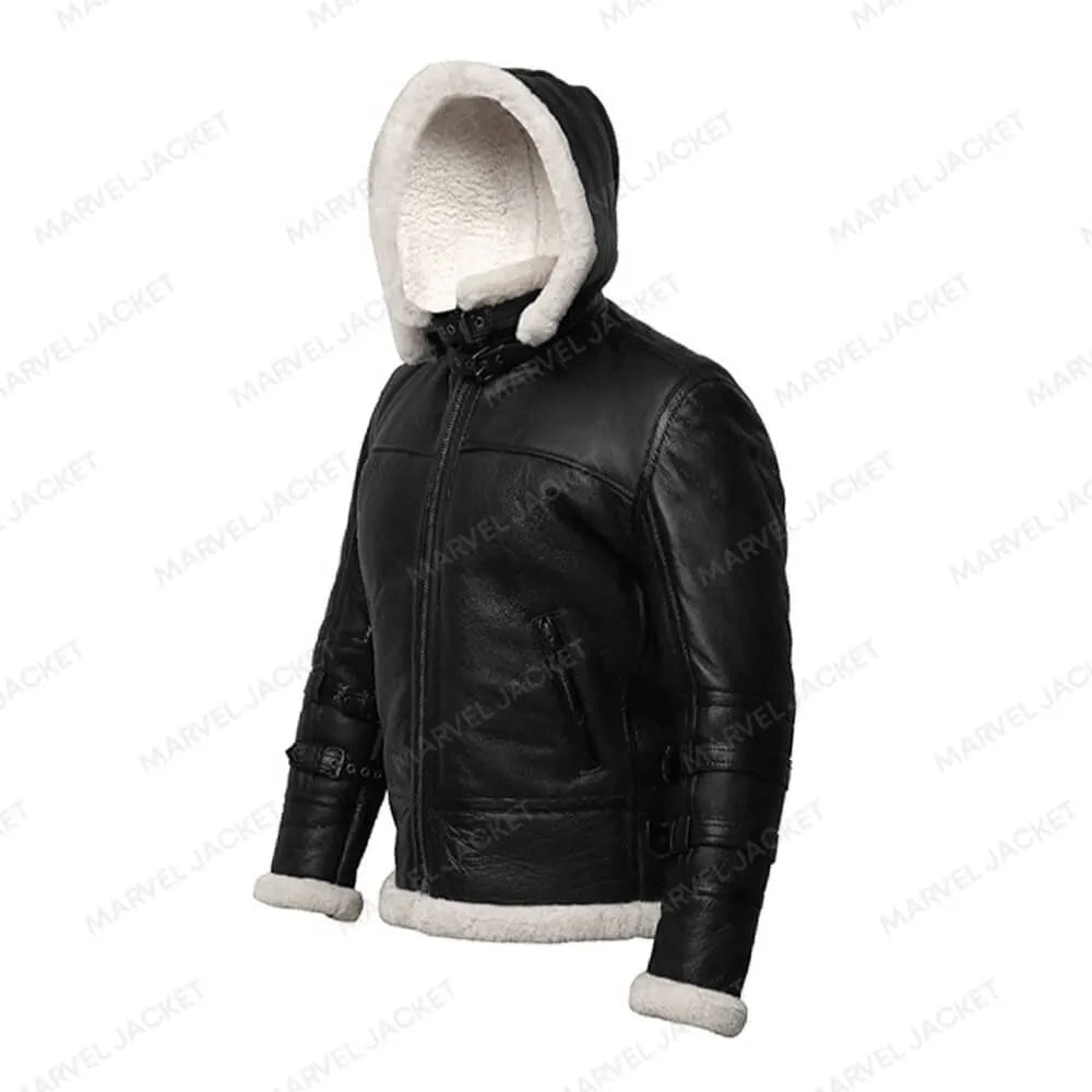 B3 Aviator Pilot Fur Shearling Hoodie Jacket