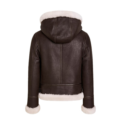 B3 Aviator Pilot Fur Shearling Hoodie Jacket