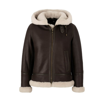 B3 Aviator Pilot Fur Shearling Hoodie Jacket