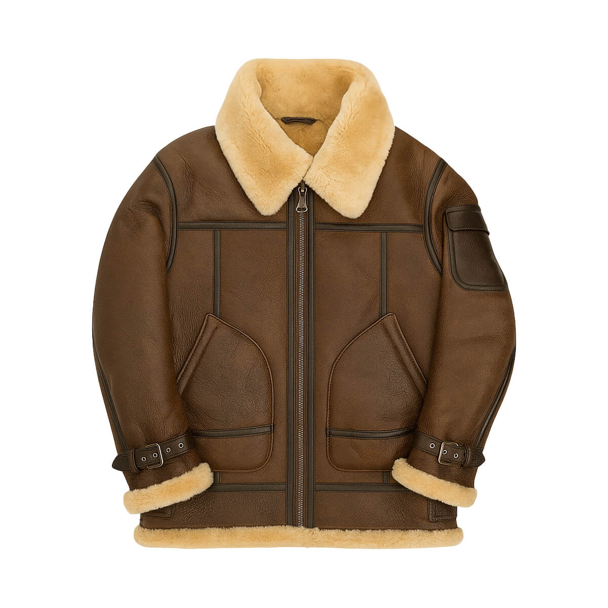 B3 Bomber Aviator Shearling Leather Jacket