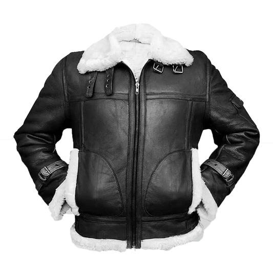 B3 Aviator Black Sheepskin Jacket