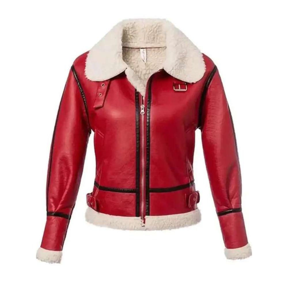 Christmas Red Shearling Jacket