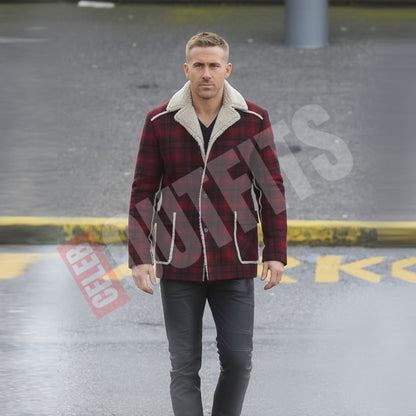 Wade Wilson Deadpool Shearling Jacket