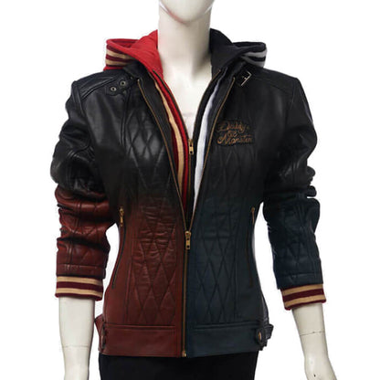 Harley Quinn Daddys Lil Monster Quilted Leather Jacket
