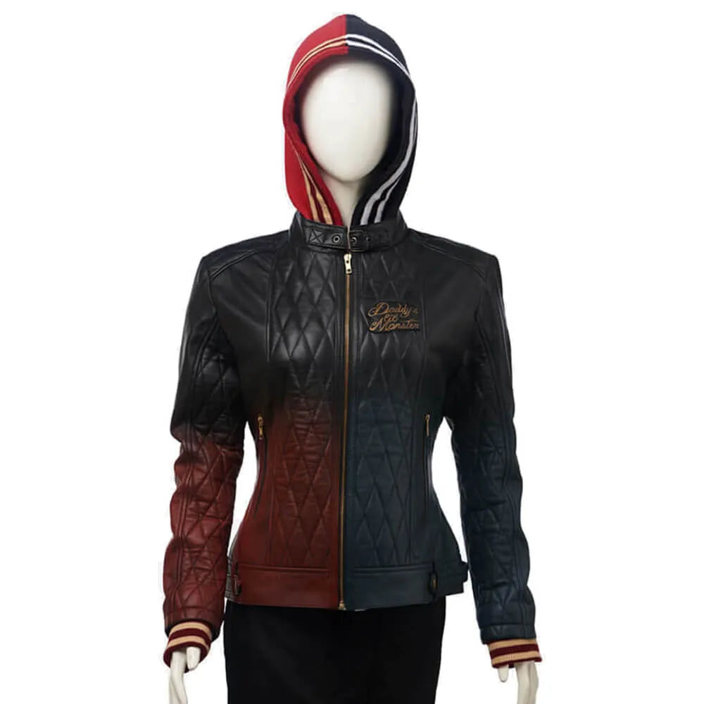Harley Quinn Daddys Lil Monster Quilted Leather Jacket